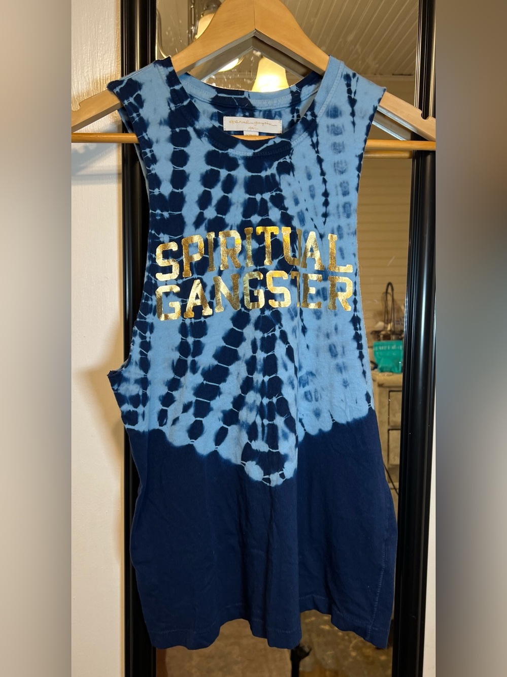 Spiritual Gangster Tie-Dye Muscle Tank - Blue & Navy